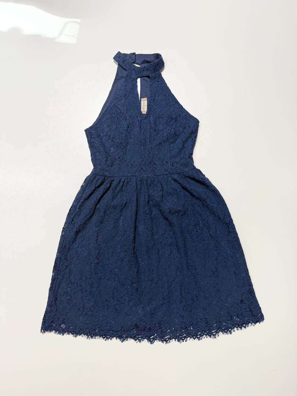 Altar'd State Lace Halter Dress Size S Blue Cottage Glam Coquette Fairycore Vint